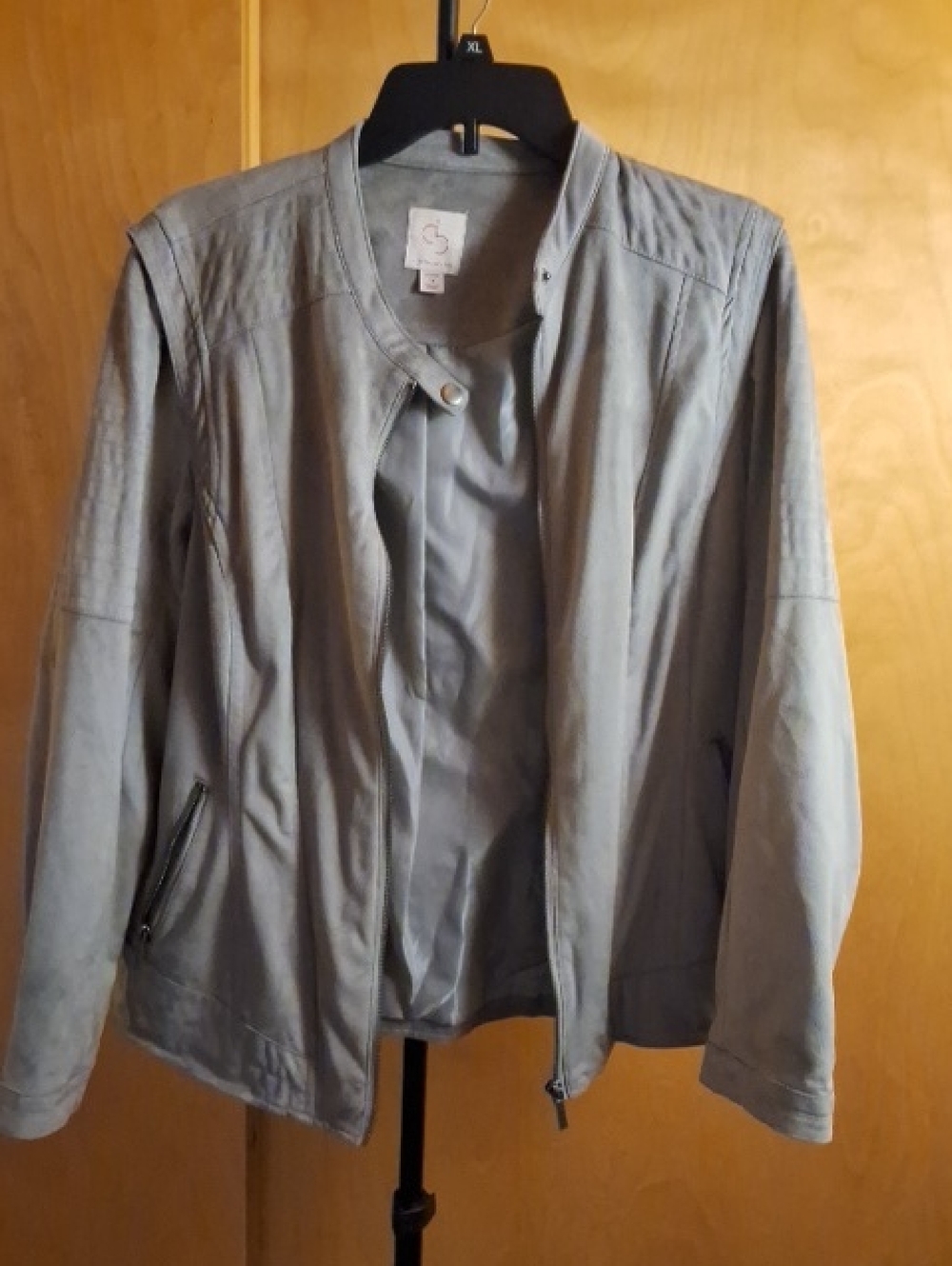 Light Gray Women's Moto Jacket - Unbranded